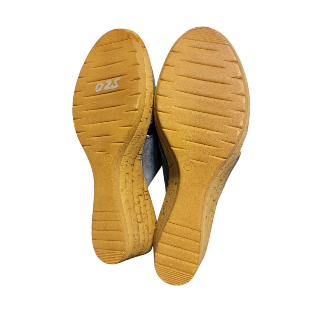 A. Giannetti Blue Suede Cork‎ Wedge 9.5M